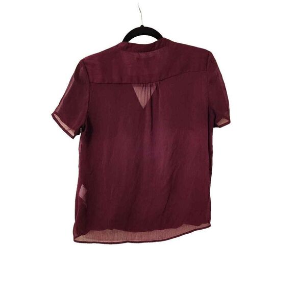 Banana Republic drapey v-neck short sleeve sheer top size petite small - Picture 2 of 7